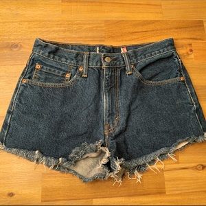 Levi’s high-waisted denim shorts